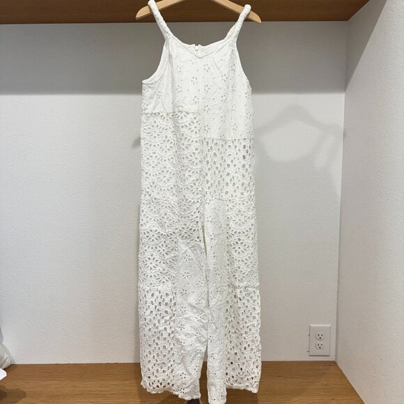 CLASSIC GIRLS ZARA WHITE EYELET ROMPER SIZE 10 LIGHT WEIGHT EUC NO STAINS LINED - Picture 2 of 14